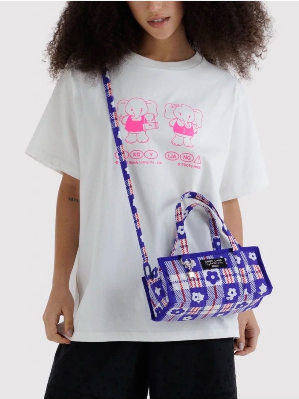 Baggu x Sandy Liang Mini Nylon Market Bag Blue NWT
